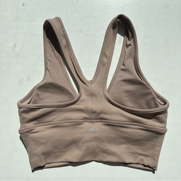 Alo Yoga Women's Wild Thing Bra in Taupe Beige Neutral - Picture 6 of 7